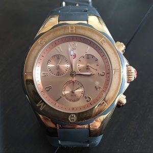 Michele rose gold gray Tahitian jelly bean watch